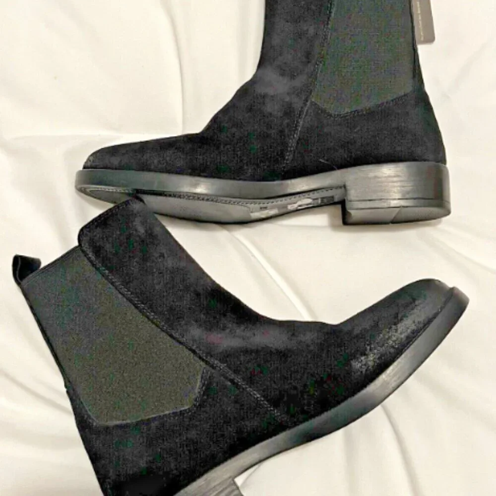 Emanuele Crasto Chelsea Black Italian Leather Distressed Boots NWT